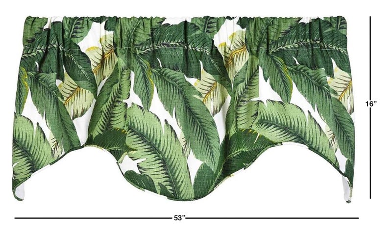 Decorative Things Window Treatments Valances Kitchen Living Room Swag Valence Short Curtains Tommy Bahama Fabric Rod Pocket Lined 53 Inches x 16 Inches - Image 3